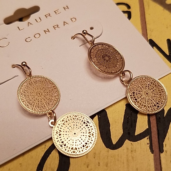 🌞Gold disc dangle earrings - Picture 2 of 3